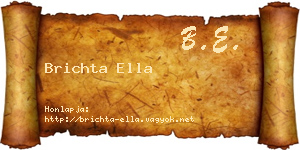 Brichta Ella névjegykártya